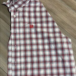 Cinch Red and White Checkered Button Down Shirt